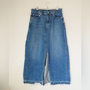 Women's Blue Denim Maxi Skirt